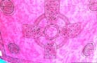 Celtic religion cross on hot pink sarong