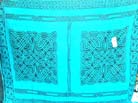 Double celtic knot insignia with unique band border on blue fashion sarong