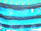 Artwear fashion designed blue spiral sarong 