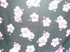 Pink hibiscus floral pattern on black bikini wrap