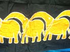 Elephant theme border on black and yellow swim wear sarong