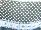 Blue, white and black poolside sarong with elephant pattern