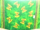 Tropical butterfly print in yellow on green fashion wrap skirt