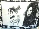 Sarong with Bob Marley with lion image in black and white 