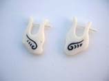 Organic bone jewelry earring in unique tribal design