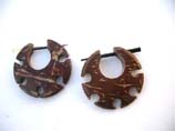 Earlet earrings in tribe fashion theme, crafted from coconut wood 