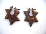 Night star shaped coconut bali earrings