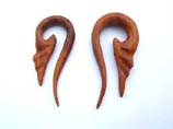 Crafted organic wood ear plug jewelry