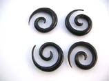 Ear stretching horn earring in spiral design