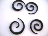 Narrow spiral horn earrings