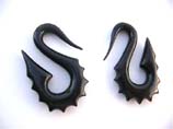 Reversed S shaped horn earrings with pointed siding