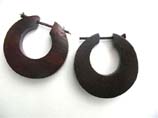 Thick hoop styled wooden earlet earring 