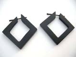 Diamond designed organic wooden earrings