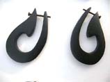 Hippy style bali tribal hoop organic earrings
