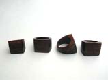 Simple squared organic wooden ring