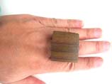 Large fashion glamour ring made from organic wood