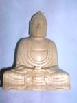 White wood, praying buddha figurine