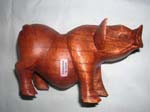 Bali crafted wooden rhino statue
