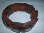 Exotic wooden bracelet in hand carved layered design