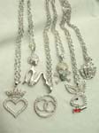 Hot style silver pendants with cz gemstone on chain link necklace