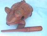 Indonesia wood craved instrument in frog theme 