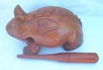 Indonesia wood craved instrument in frog theme 