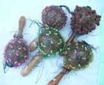 Exotic maracas with colored beads 