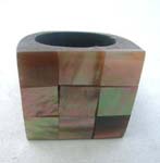 Beautiful sea wood art ring with square designed top 