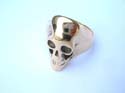 Smooth surface on skull theme bronze ring