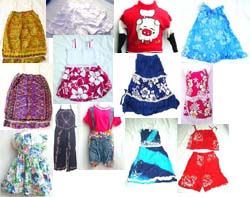 Assorted Hawaiian Kid's Dress, Hibiscus Mini Skirt Set, Mini Skirt, Sweater and Pant Plus Top Set