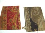 floral or teardrop print with gold thread embroidery shawls